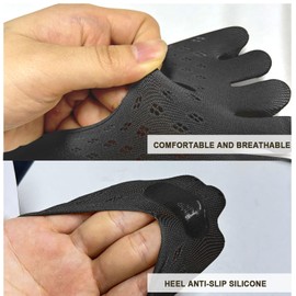 UILYNIU 6 Pairs Toe Socks for Women, No Show Low Cut Liner Socks with Five Finger, Boat Socks Invisible Toe Separator Socks for Bunion Relief (UK, Alpha, M, L, Regular, Regular, Black)