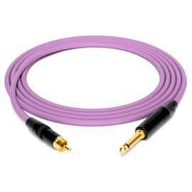 enoaudio Mogami 2534 Quad Professional Studio Cable, Neutrik Gold RCA RCA - 6.3 mm TS Jack, HiFi, Purple, 1.0 m