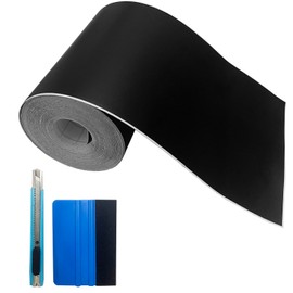 MFQNENLK Matte Black Vinyl Tape for Black Out Chrome Delete Window Trim, Matte Black Vinyl Wrap Roll, Self-Adhesive Car Chrome Door Trim Delete Tape DIY Film with Tool Kit (4 inches x 30 feet)