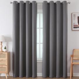 Airwill Blackout Window Curtain Panels - Set of 2 Thermal Insulated Grommet Drapes, Room Darkening Curtains for Living Room Bedroom Window (W52 x L84 Inch, 2 Panels, Dark Gray)