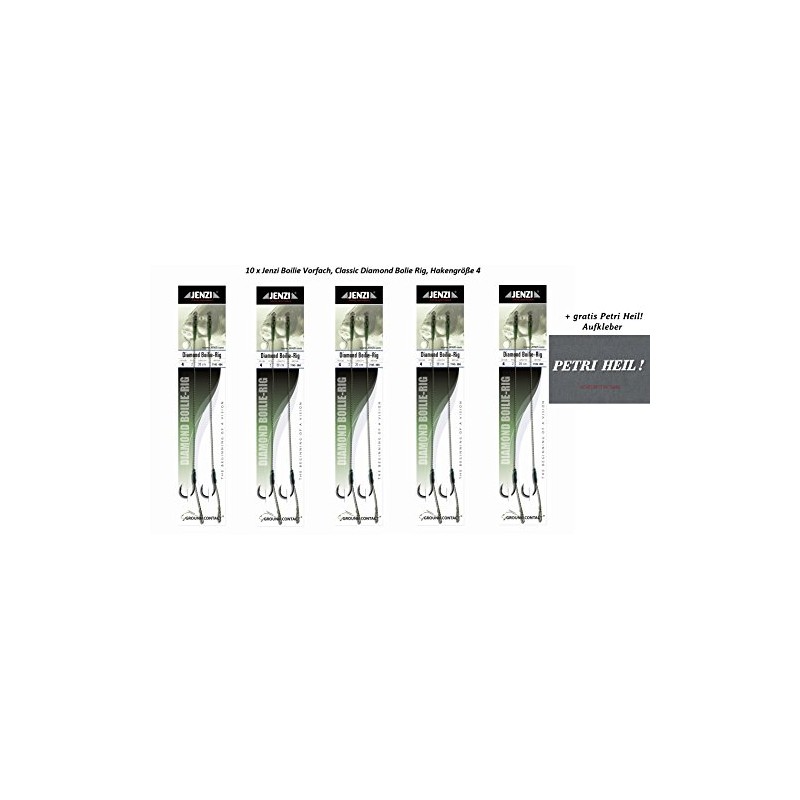 Jenzi Pack of 10 Boilie Rigs Diamond Classic for Carp