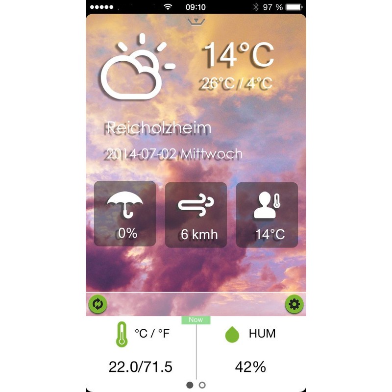TFA Dostmann Weather Disc Thermometer and Hygrometer Transmitter for Smartphone