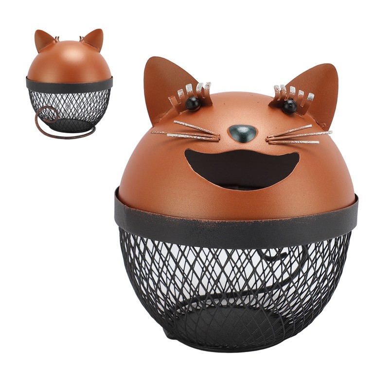 Metal Cat Piggy Bank Innovative Cute Cartoon Fun Cat Shaped
