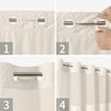 eachope Cream No Hook Tufted Shower Curtain with snap-in Liner