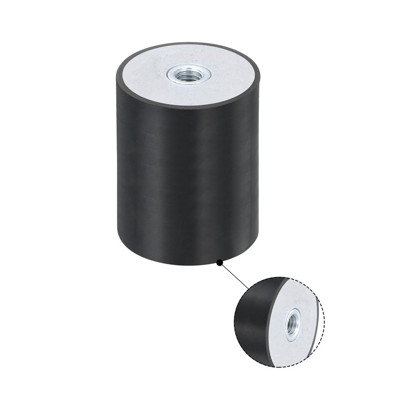 sourcing map 40 x 50mm M8 Thread Female Rubber Mounts,