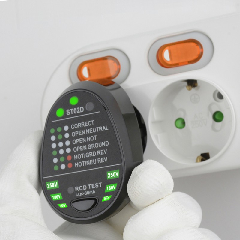 MESTEK Advanced RCD Electric Socket Tester Automatic Neutral Live Earth