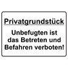 Sign Sign Notice Private Property Enter Befahren Verboten PKW