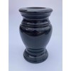 Turned Granite Vase Polished (5.5"x9") Black