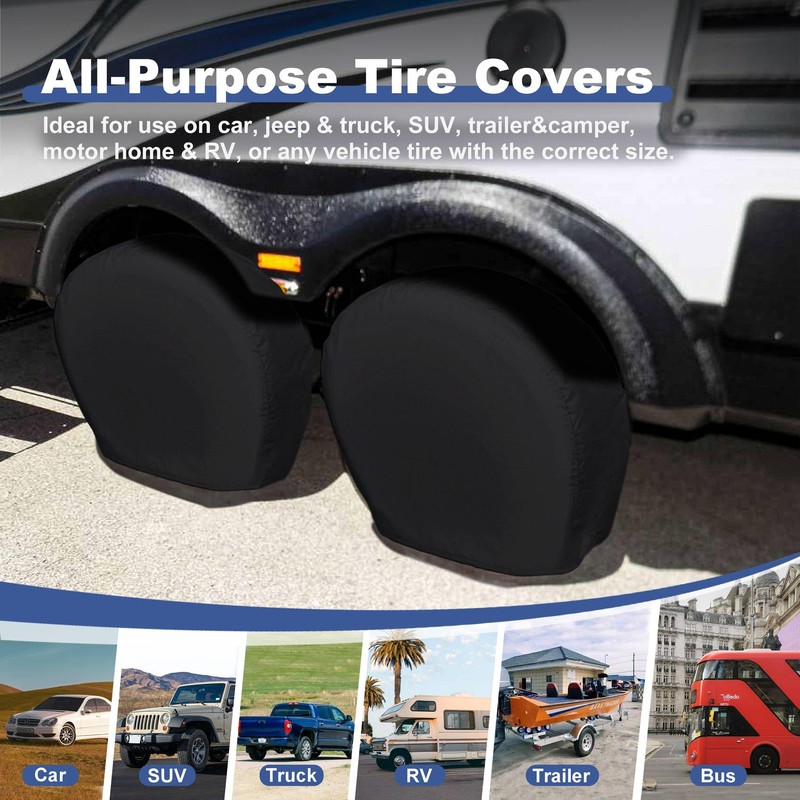 Explore Land Tire Covers 4 Pack - Tough Wheel Protector