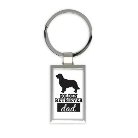 Golden Retriever DAD : Gift Rectangular Keychain Dog Silhouette Cup Funny Pet