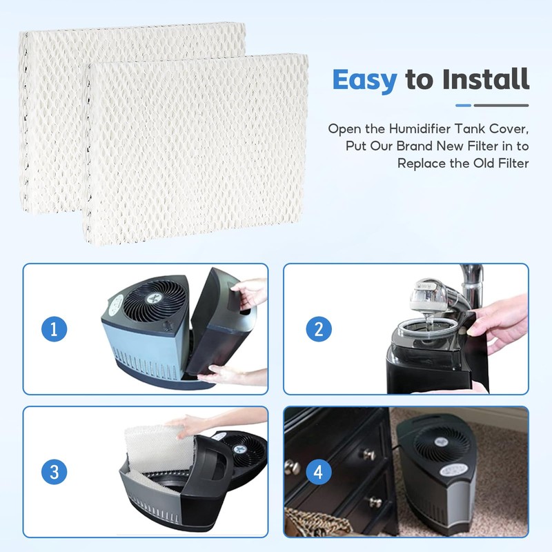 IGNISFLARE 8-Pack MD1-0002 MD1-0001 Replacement Wick/Filters Compatible with Vornado MD10002