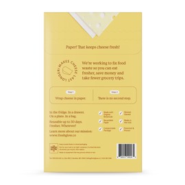 THE FRESHGLOW Co FRESHPAPER Food Saver Sheets for Cheese, 8 Reusable Sheets (1 Pack), Keeps Cheese Fresh for 2-4x Longer- Made in the USA
