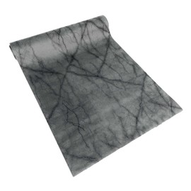 Fashionable table runner in marble design, 28 x 150 cm, table flag, narrow velvet tablecloth (grey marbled)