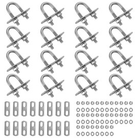 CertBuy - Paquete de 16 pernos en U de 16 mm de ancho interior de 46 mm de largo, pernos en U de acero inoxidable con arandelas y tuercas, piezas de repuesto y accesorios