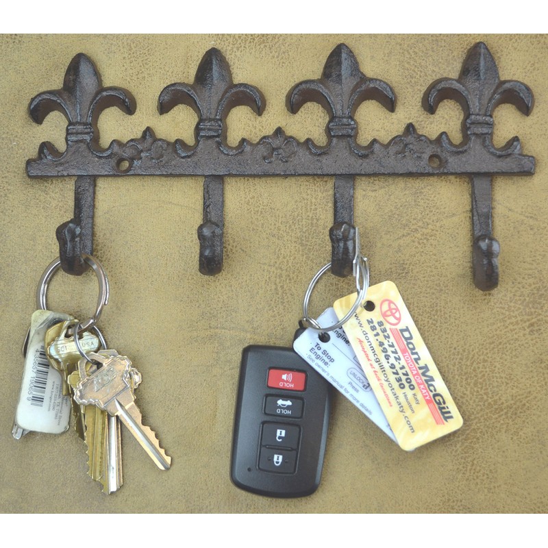 LuLu Decor, Cast Iron Fleur De Lis Key Hook (Key