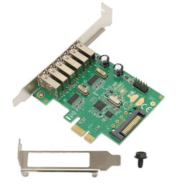 ASHATA ASHATA PCIE zu USB Erweiterungskarte, USB 2.0 6 Port PCI Express Erweiterungskarte, USB 2.0 PCI Express Karte f1r Windows, f1r Maus, Drucker, Speicherkartenleser, Scanner