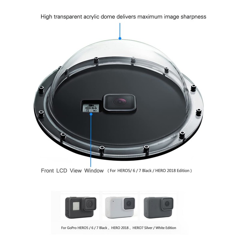 SOONSUN Dome Port for GoPro Hero 5 6 7 Black