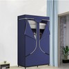 SORCEDAS Portable Wardrobe Closet Storage Organizer Metal Hanging Rack Non-Woven
