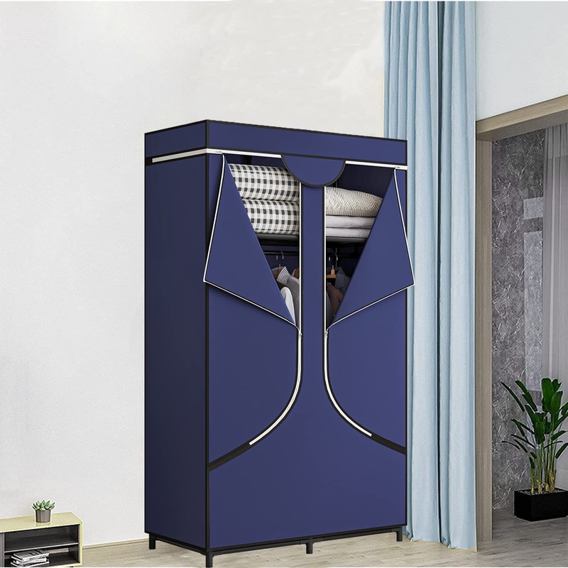 SORCEDAS Portable Wardrobe Closet Storage Organizer Metal Hanging Rack Non-Woven