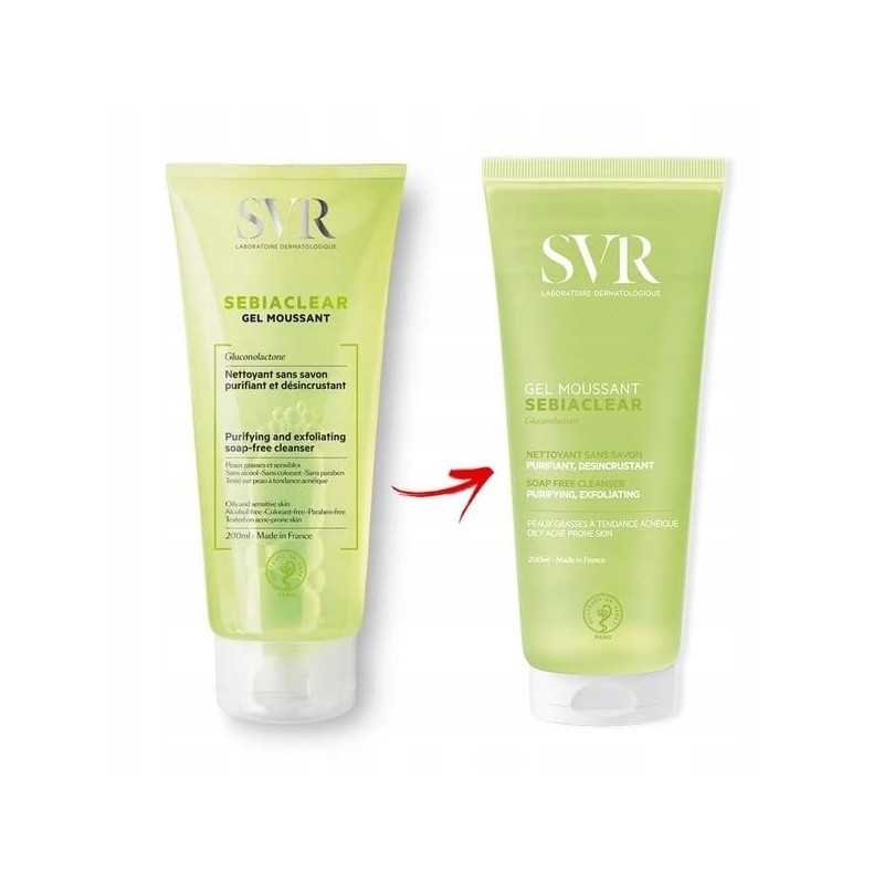 SVR Sebiaclear Limpiador Espumante Facial en Gel Sin Jabón 200