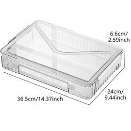 Marte Vanci Plastic Storage Box with Lid Clear Storage Box with Handle Stackable Container Portable Project Case for A4 Letter Paper Photo Craft Scrapbook