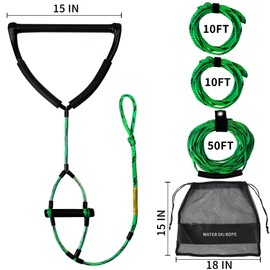 MAYAPHILOS 75ft Wakeboard Water Ski Kneeboard Rope with 15in Floating Handles,4 Sections Watersports Tow Rope for Tubing | MAYAPHILOS