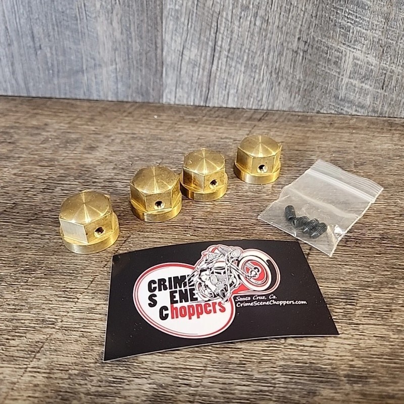 Crime Scene Choppers Brass Hex Head Bolt Covers CSC 4