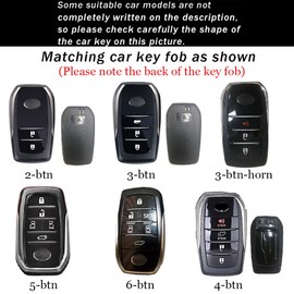 ontto 3-Button Key Cover Matte Key Fob Shell Anti-Scratched Remote Key Case Carbon Texture Key Housing Fit for Toyota 2019 Land Cruiser 2021 Venza 2021 RAV4 Prime 2021 Hilux Smart Remote Key Black