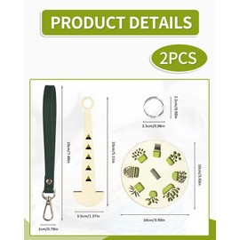 BPTRKOM Pack of 2 Wooden Wrist Yarn Holders, Diameter 10 cm, Portable Yarn Stand with Wrist Strap, Prevent Yarn Tangles, Gift for Knitting Lovers