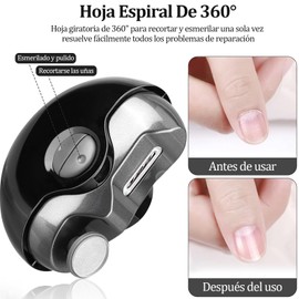 OPKOJIHY 2 In 1 Cortauñas Electrico, Pulidor de Uñas Eléctrica Con Puerto USB, Corta uñas para bebé,Suave e inofensivo para las uñas, Para Niños, Personas Mayores y Adultos (Negro)