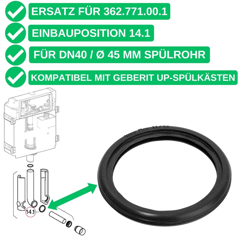 Flush Pipe Seal, Pack of 2, Replacement for 362.771.00.1, Compatible