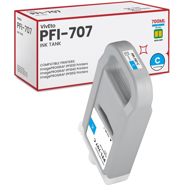 PFI707 PFI-707 Cyan Pigment Ink Tank 700ml Replacement for Canon