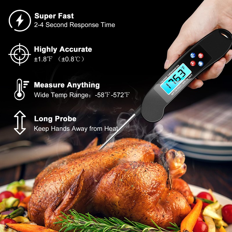Awaiymi Digital Talking Thermometer for The Blind, Waterproof Instant Read