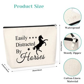 Horse Themed Gifts for Women Girls Animal Lovers Horse Lover Makeup Bag Equestrian Gift for Cowgirls Daughter Friends Sister Horse Accessories Gift Christmas Birthday Presents Travel Makeup Pouch