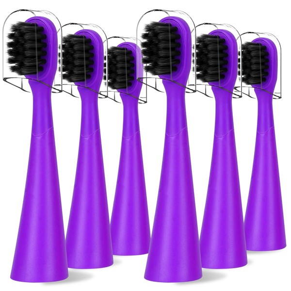 Compatible with Burst Kids Electric Toothbrush Replacement Heads with Dust Cover Caps, Perfect Fit with Burst Kids Sonic Kids Toothbrush,6 Pack, Purple