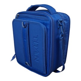Titan by Arctic Zone Expandable Lunch Box – Insulated, Crush-Resistant Cooler with 2 Ice Walls & Leak-Proof Lining – Meal Prep Bag with Strap & Container for Work & Travel | Black (Navy Blue)