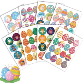 16 Sheets Easter Stickers Pack, Easter Eggs Bunny Rabbit Sticker for Kids Adults, Cute Easte Holiday Stickers for Skateboard, Cards, Laptop, Water, Bottle, Envelopes, Scrapbook, Journal, DIY Crafts