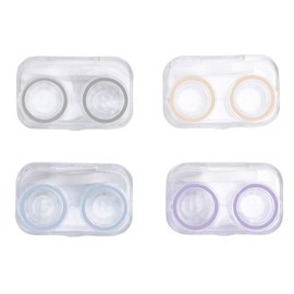 Othirls 4 PCS Contact Lens Cases, Colorful Contact Lens Container Holder, Outdoor Portable Mini Contact Lens Soak Storage Kit for Travel & Home