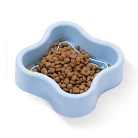 HMIEPRS Langsame Fütterung Hundenapf mit Saugnapf, Anti-schling Hund Napf Slow Feeder Hundenäpfe, Anti-Rutsch Interaktive Blähungsstopp Slow Fressnäpfe für Hunde & Katzen Haustiere (Blau)