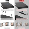 3 Way Mirror with LED for Hair Cutting Tri-fold for Shaver and Makeup Black