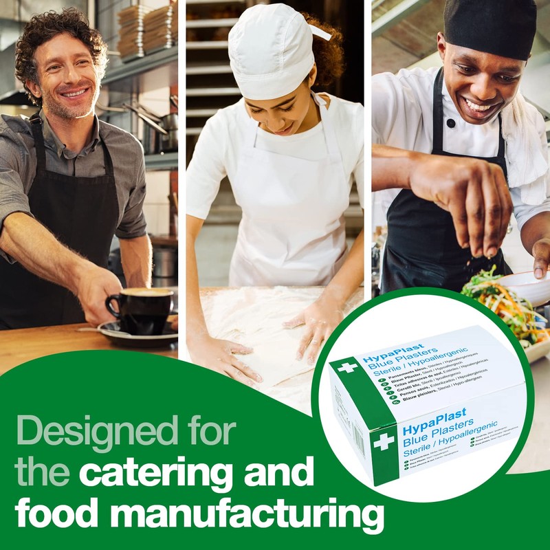 HypaPlast Blue Visually Detectable Plasters, 7.2x2.5cm (Pack of 100)