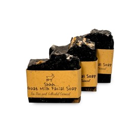HushHush Farm - Organic Goat Milk Soap Bar for Face & Body | Handmade with Goat Milk for Sensitive Skin, Coconut oil & Essential Oils | Vitamin-Rich Skincare - Oatmeal & Tea Tree 3 Pack
