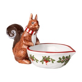 Villeroy & Boch – Toy's Fantasy Schale mit Eichhörnchen Motiv, Schale Porzellan, Bowl für Weihnachten, mehrfarbige Schüssel mit Weihnachtsmotiv