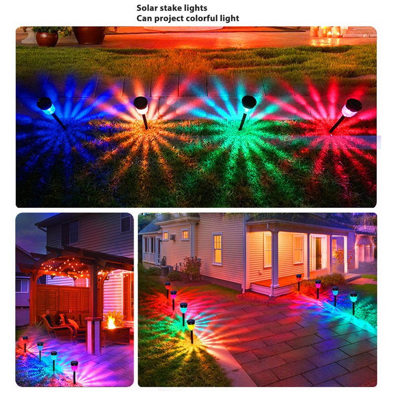 Solar Pathway Lights Waterproof Colorful Lighting Auto On Off Solar