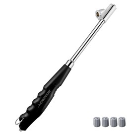 GODESON Tire Pressure Gauge - Silver Dual Head Air gauges with PVC Handle, 10-150 PSI/10 Bar Dual Scale, 13.3" Extended for Car,Semi Trucks and Motorcycles,Analog Tire Pressure Checker in Dually Tires