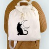 Azeeda 'Cat & Moon' Canvas Rucksack/Backpack (RK00010292)