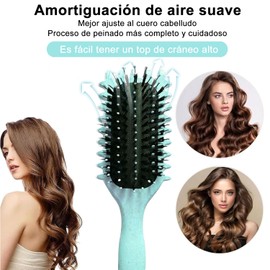 3 PCs Peine para peinar el cabello rizado, Cepillo para cabello rizado con colchón de aire, Cepillo de Rizos para desenredar fácilmente el Cabello Rizado, Aplicable al Cabello Rizado y Similar a la Ola (Verde)