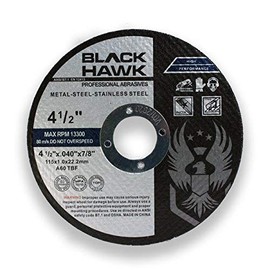 BHA Metal and Stainless Steel Thin Cut Off Wheels for Angle Grinders, 4.5” x .040” x 7/8” - 25 Pack