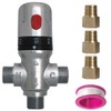 Atmama Three-way Thermostatic Mixing Valve,1/2NPT Connections,Solid Brass