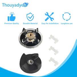250W Base Gear & Blade Gear & 3 Pcs Rubber Bushing Shock Pad Replacement Part Compatible with Magic Bullet 250W Blenders MB1001